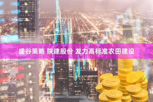 盛谷策略 陕建股份 发力高标准农田建设